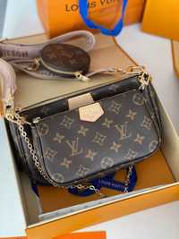 Кожаная сумка Louis Vuitton Multi Pochette bag 3 в 1, сумка Луи Витон