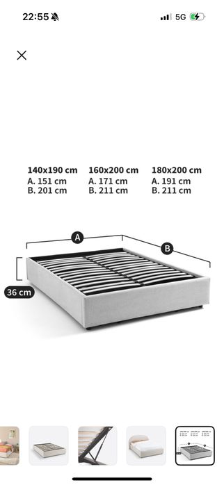 Sommier / cama com arrumação 160x200