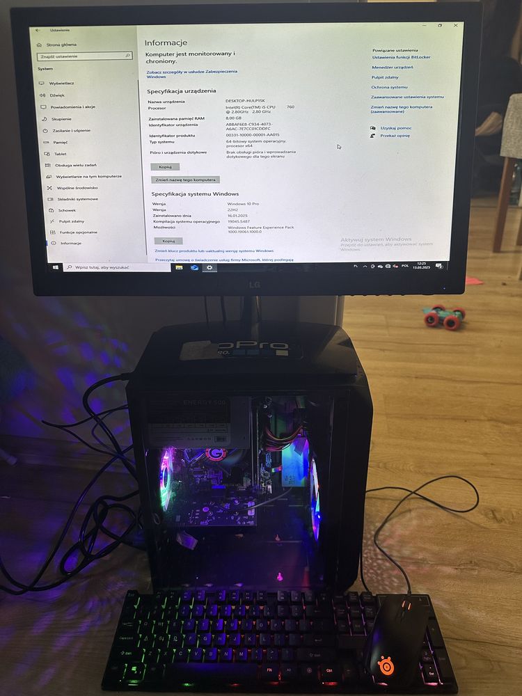 Komputer Gamingowy Intel i5 GeForce GT730 8GB RAM+ Monitor Lg + mysz