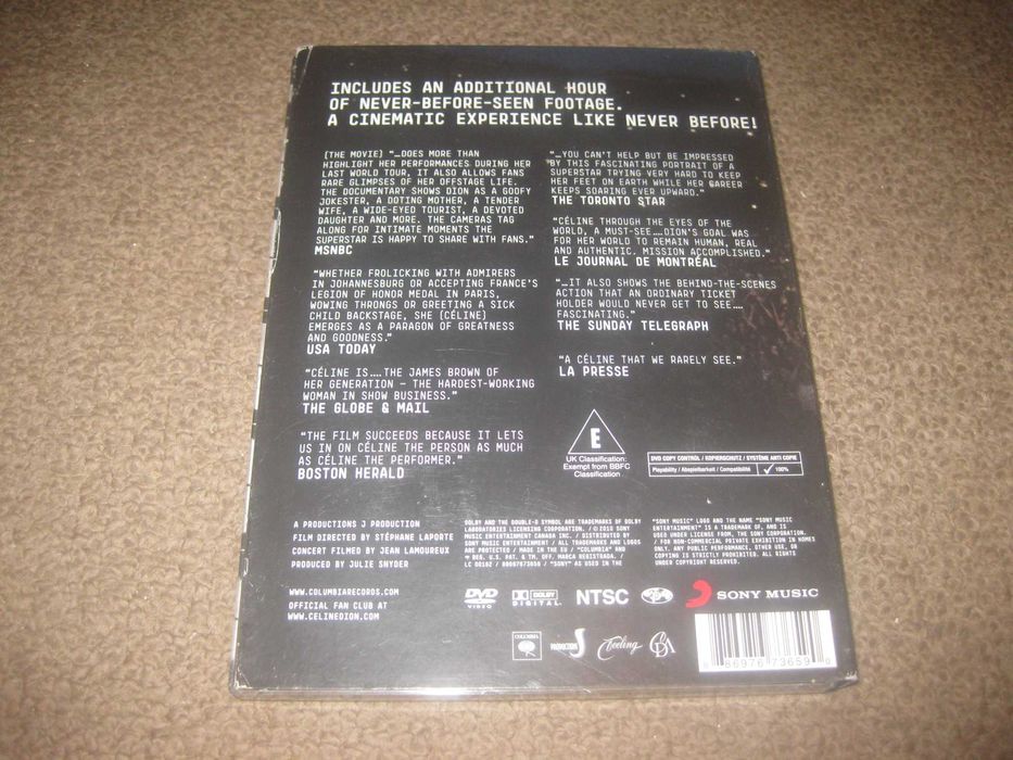 DVD Musical da Celine Dion "Taking Chances World Tour" Edição Digipack