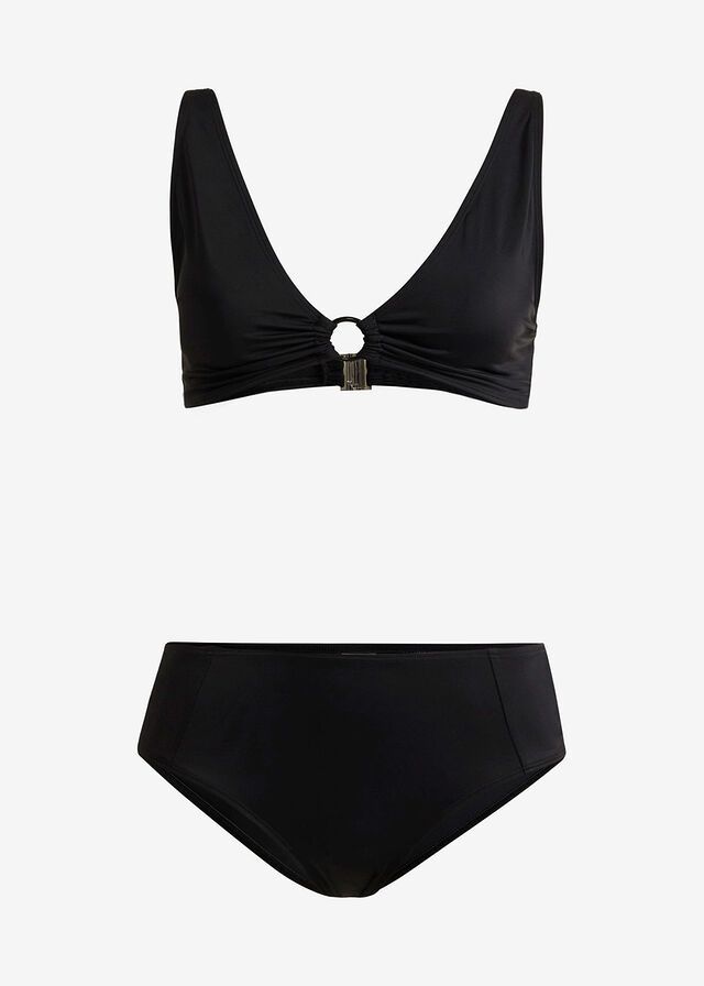 B.P.C bikini czarne trójkątne miseczki z figami ^44