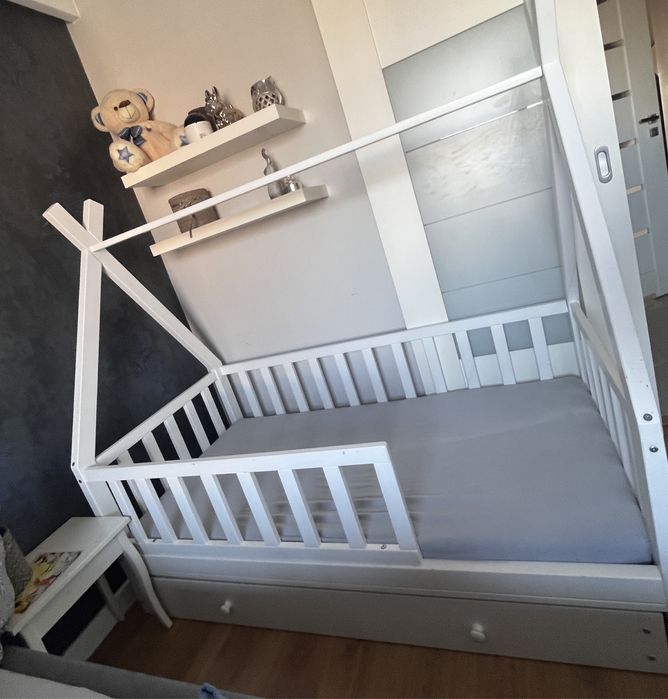 Łóżko tipi z szufladą - łóżeczko dziecięce 160x80