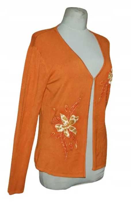 Sweter z haftem i cekinami cienki lekki  rozmiar L/XL | 375G