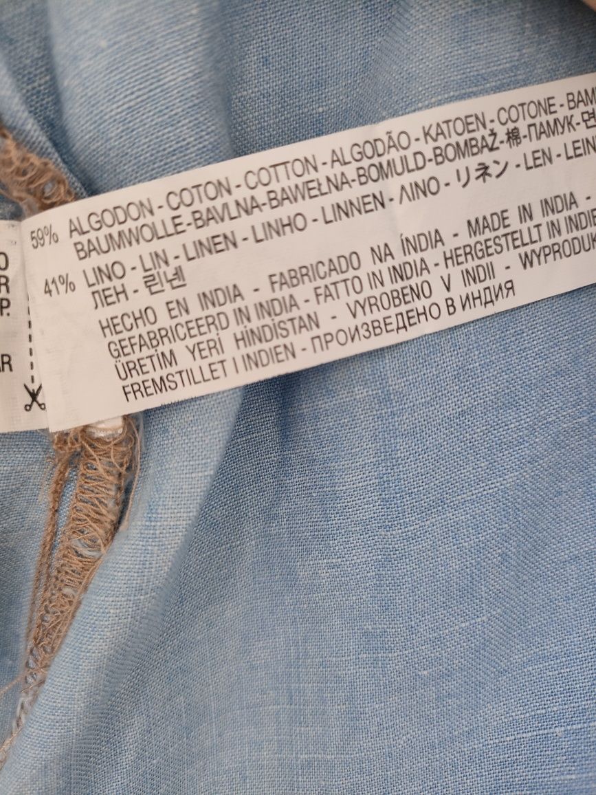 ZARA Denim świetna nowa koszula M len bawełna