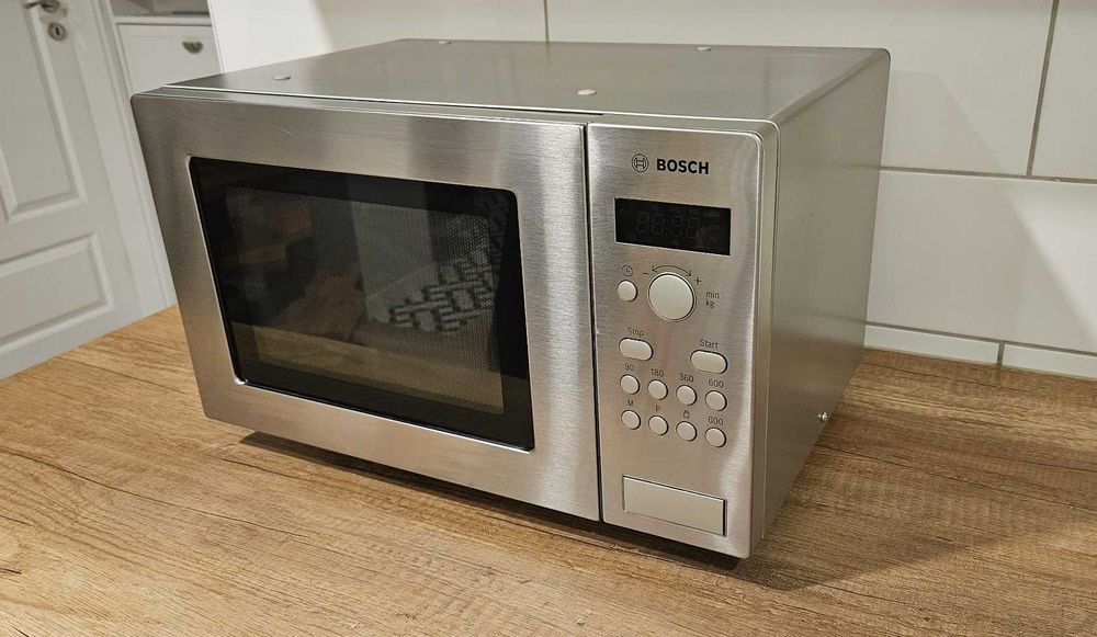 Kuchenka mikrofalowa Bosch HMT75M451 stan idealny stal szlachetna