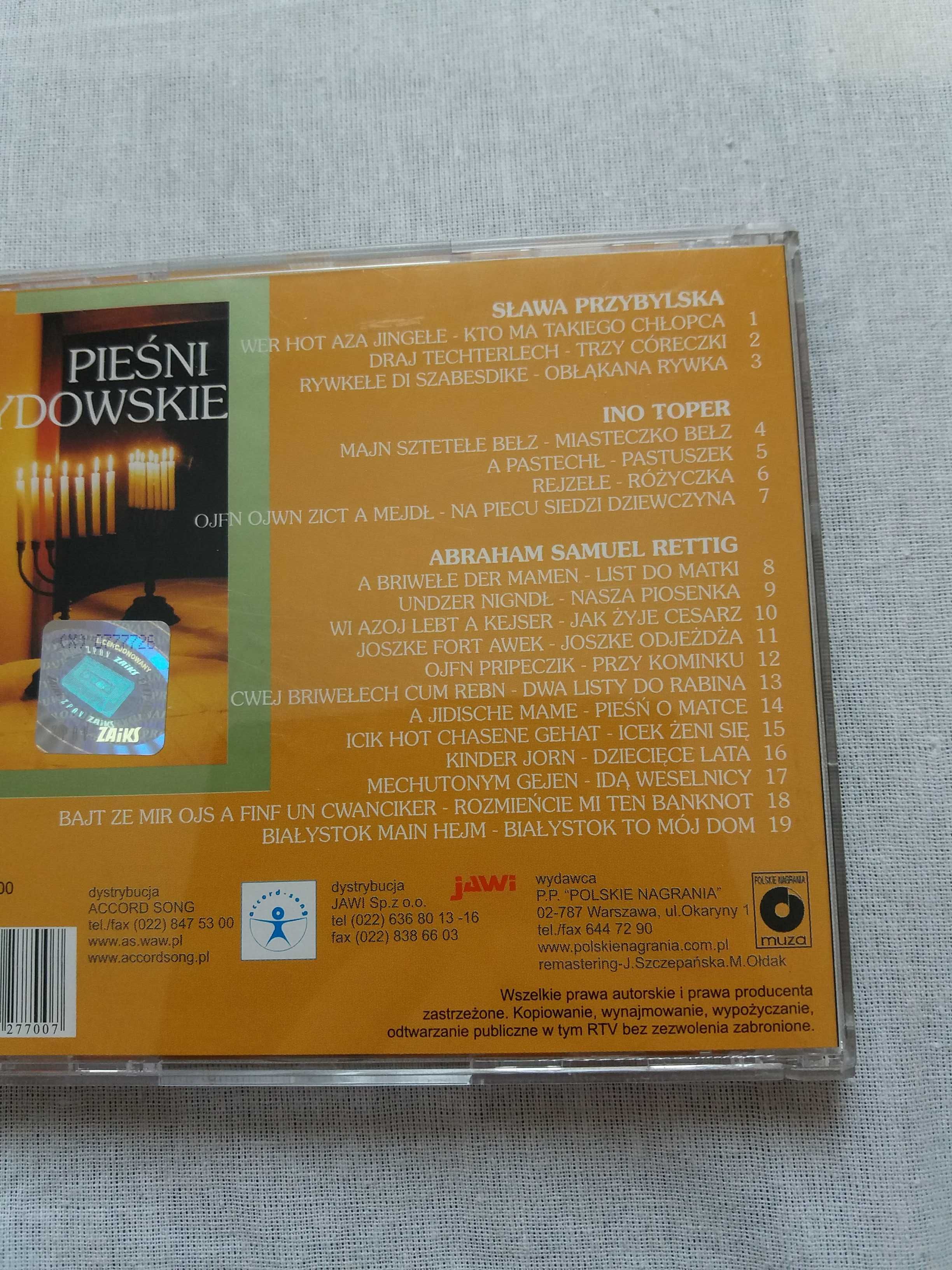CD Pieśni Żydowskie Sława Przybylska Ino Toper Abraham Rettig bdb