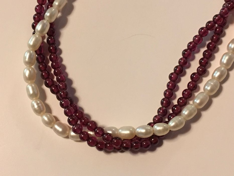 Colar de pérolas barrocas japonesas, contas de ametista, fecho em ouro