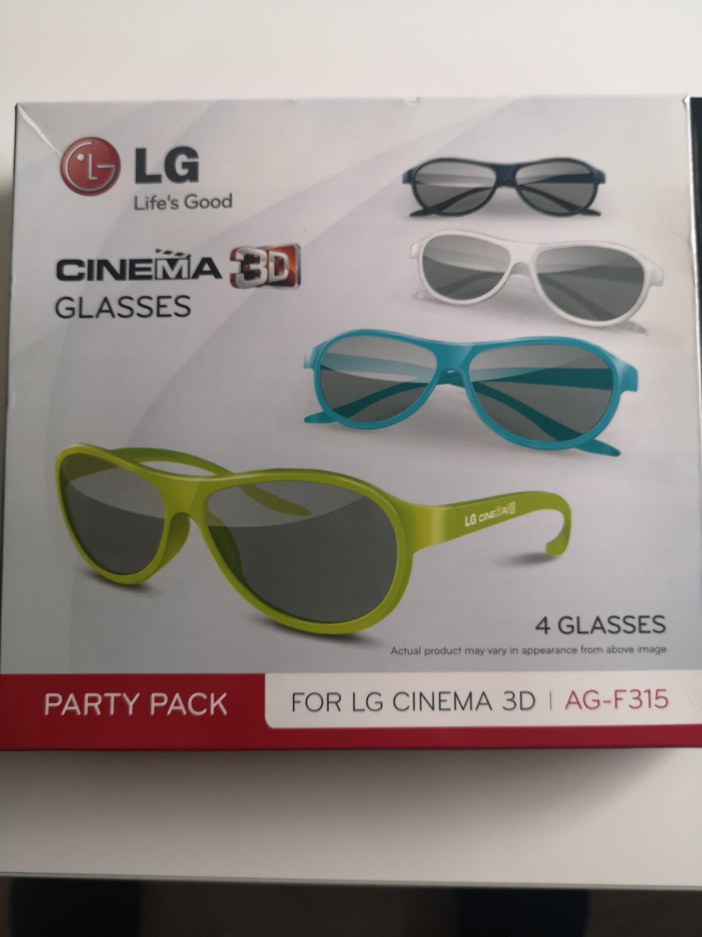 Okulary Cinema 3D okulary LG AG-F315 Nowe okulary 3D komplet 4sztuki