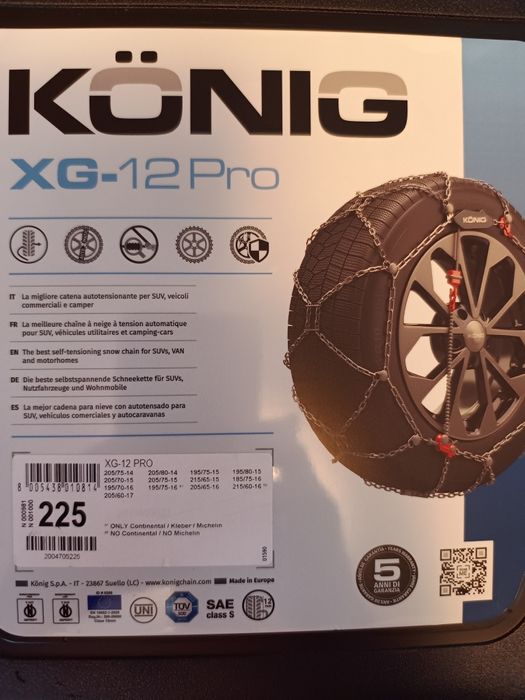 Łańcuchy śniegowe Koenig XG-12 Pro 225