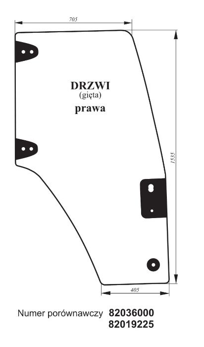 szyba New Holland TS 100, TS 110, TS 115, TS 80, TS 90, ACX119i