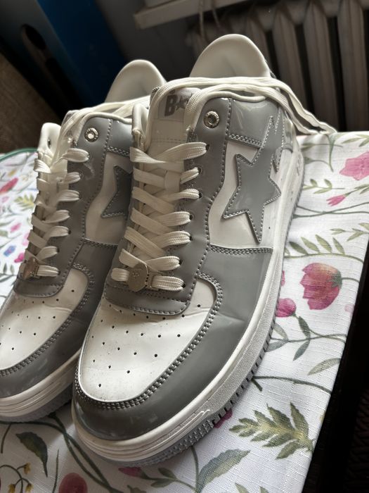 Buty Bape star Biało Szare