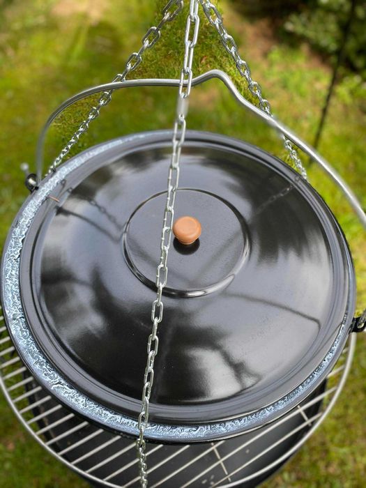 Grill Ogrodowy Ruszt NIERDZEWNY 70 cm kociołek węgierski 30L XXL