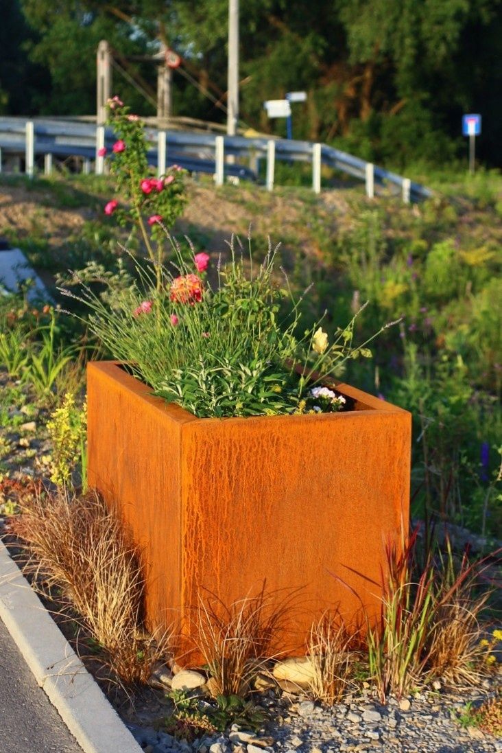 Donica duża corten stal industrialna każdy wymiar