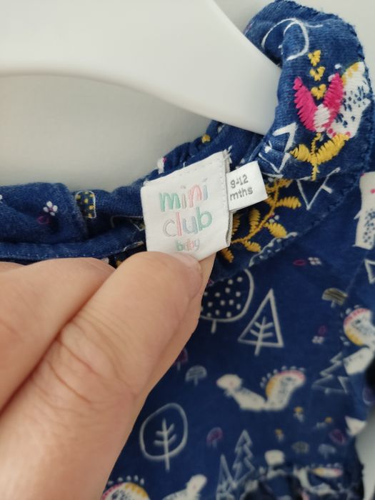 Sukienka wiewiórki 74-80kolnierzyk