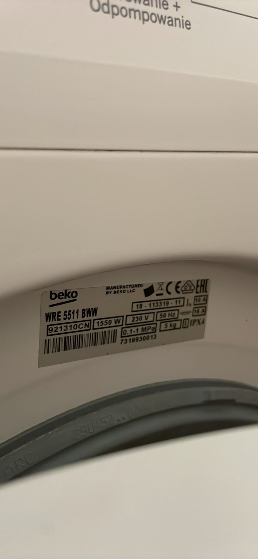 Pralka Beko wre5511bww