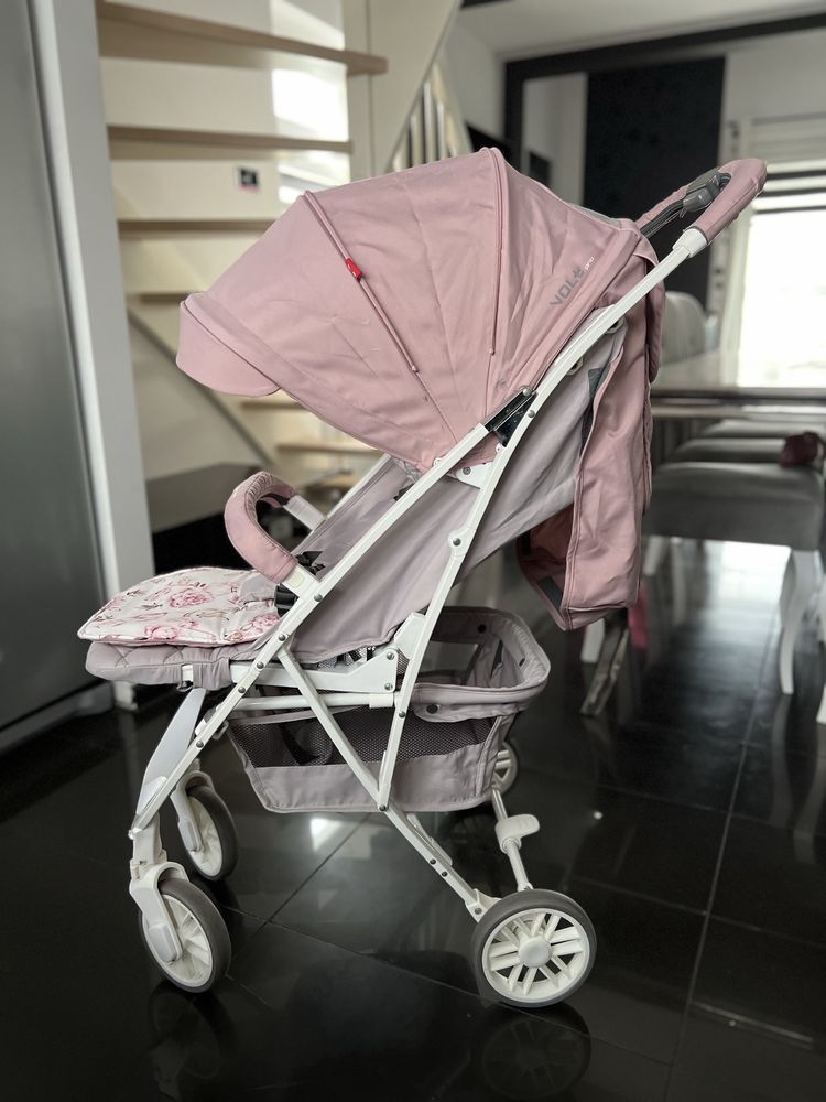 Wózek spacerowy spacerówka euro Cart Volt Pro powder pink + wkładka