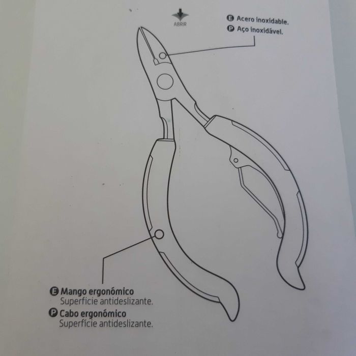 Alicate Corta Unhas Novo Ponta Curva Aço Inoxidável Cabo Ergonómico