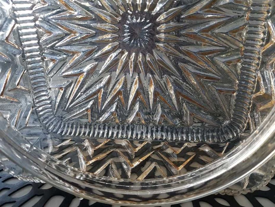 Kryształowy plafon, oprawa na lampę PRL, klosz szklany retro