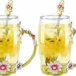 Canecas de Chá e Café com Cabo de Flores