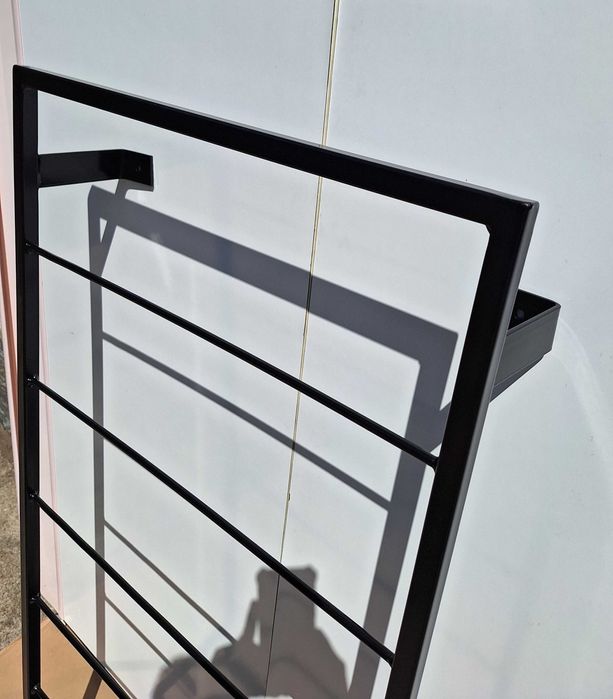 Metalowa pergola ścienna loft 130x60 cm czarny półmat 2 sztuki