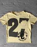 Żółta koszulka dla chłopca Zara r.146, luźny t-shirt z dużym nadrukiem