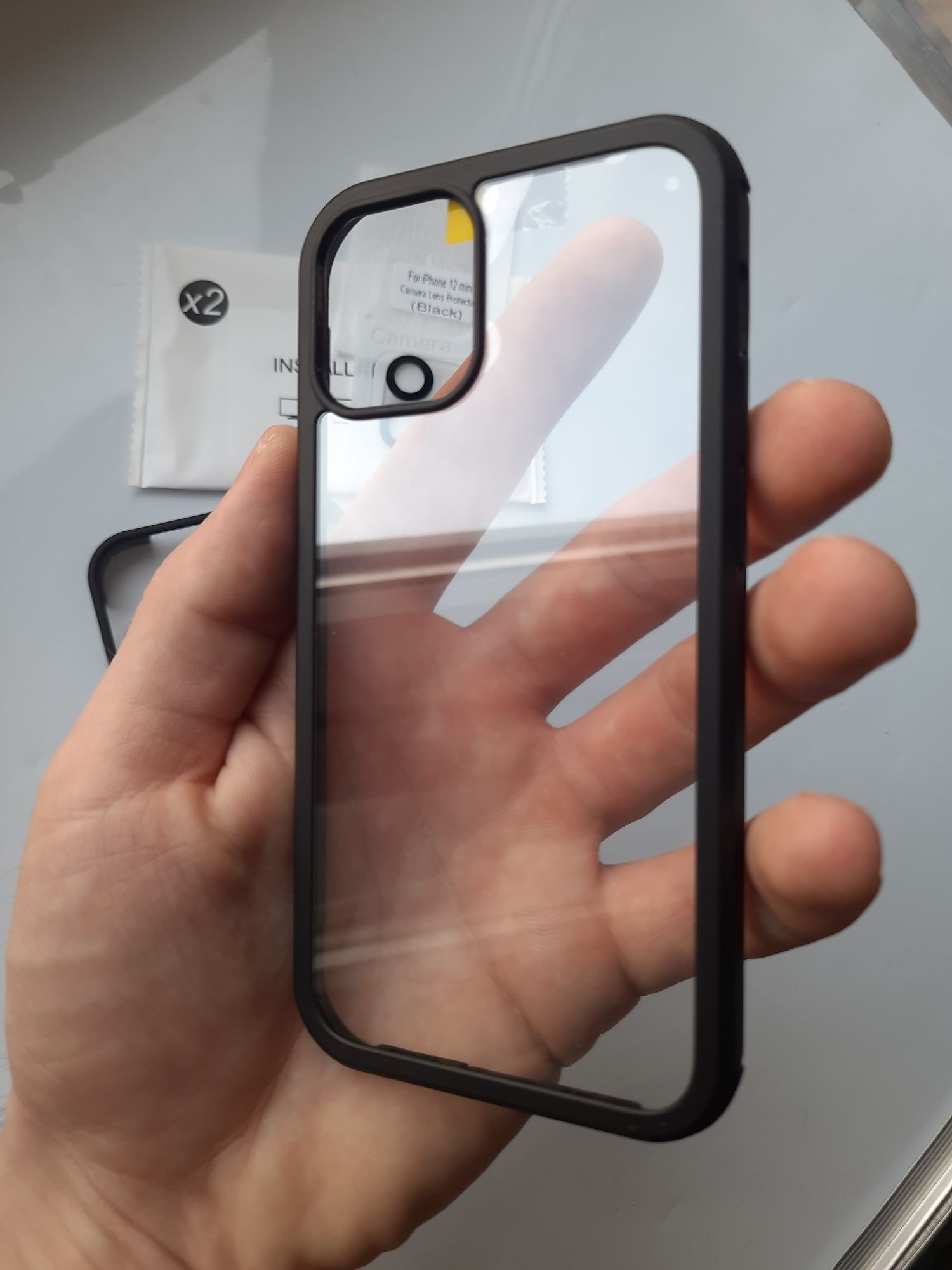 Etui z szkłem na kamere dla Iphone 12 Mini