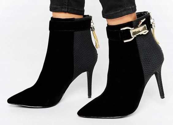 FOREVER UNIQUE czarne botki SZPILKI 39 ASOS nowe