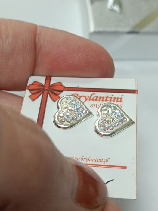 Srebrne kolczyki serduszka srebro 925