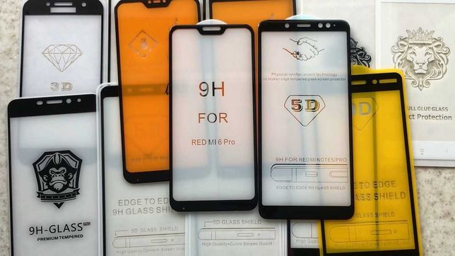 Защитное стекло для Xiaomi Redmi Note 3, 4, 4x, 5, 5A ,5 Pro, 7, 8
