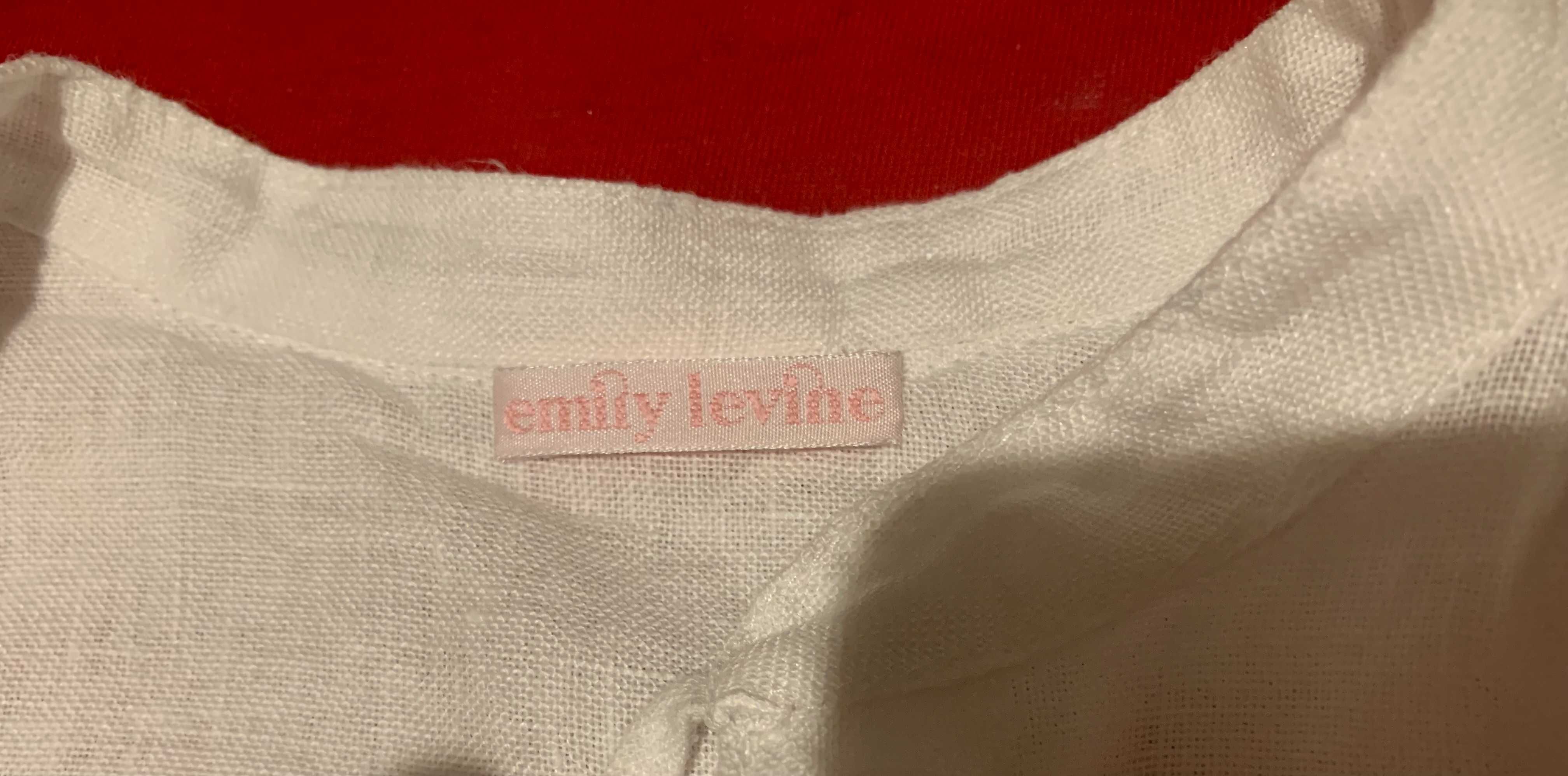 Стильная льняная белоснежная рубашка блузка Emely Levine