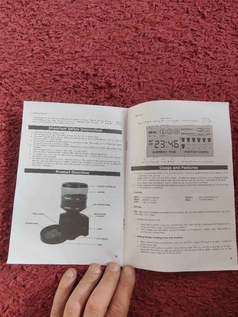 Automatyczny Podajnik karmy dla psa elektroniczny