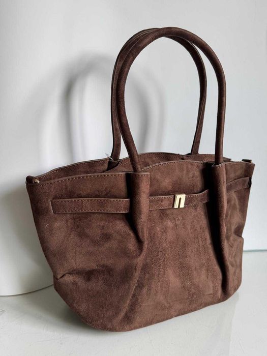 Torebka Gallantry Paris czekoladowa zamsz zamszowa eco brązowa shopper