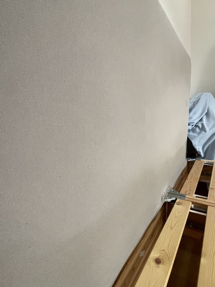 Cama madeira maciça revestida 2 estrados separaveis colchao visco