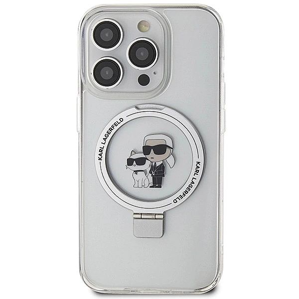 Etui Karl Lagerfeld Ring Stand Karl&Choupettte MagSafe na iPhone 15 Pr