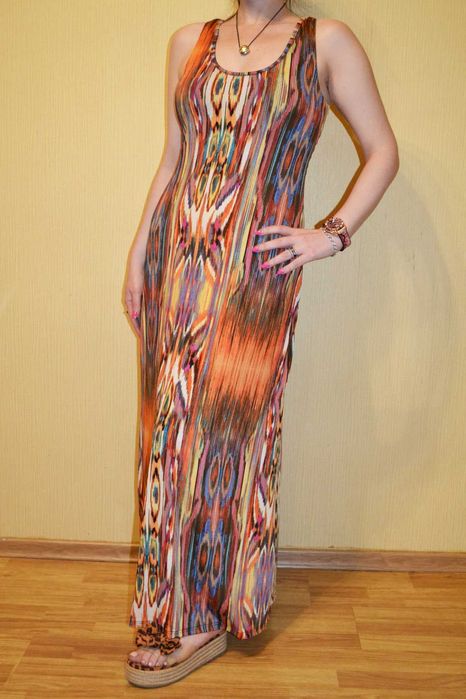 Длинное платье сарафан в пол с голой спиной Roberto Cavalli