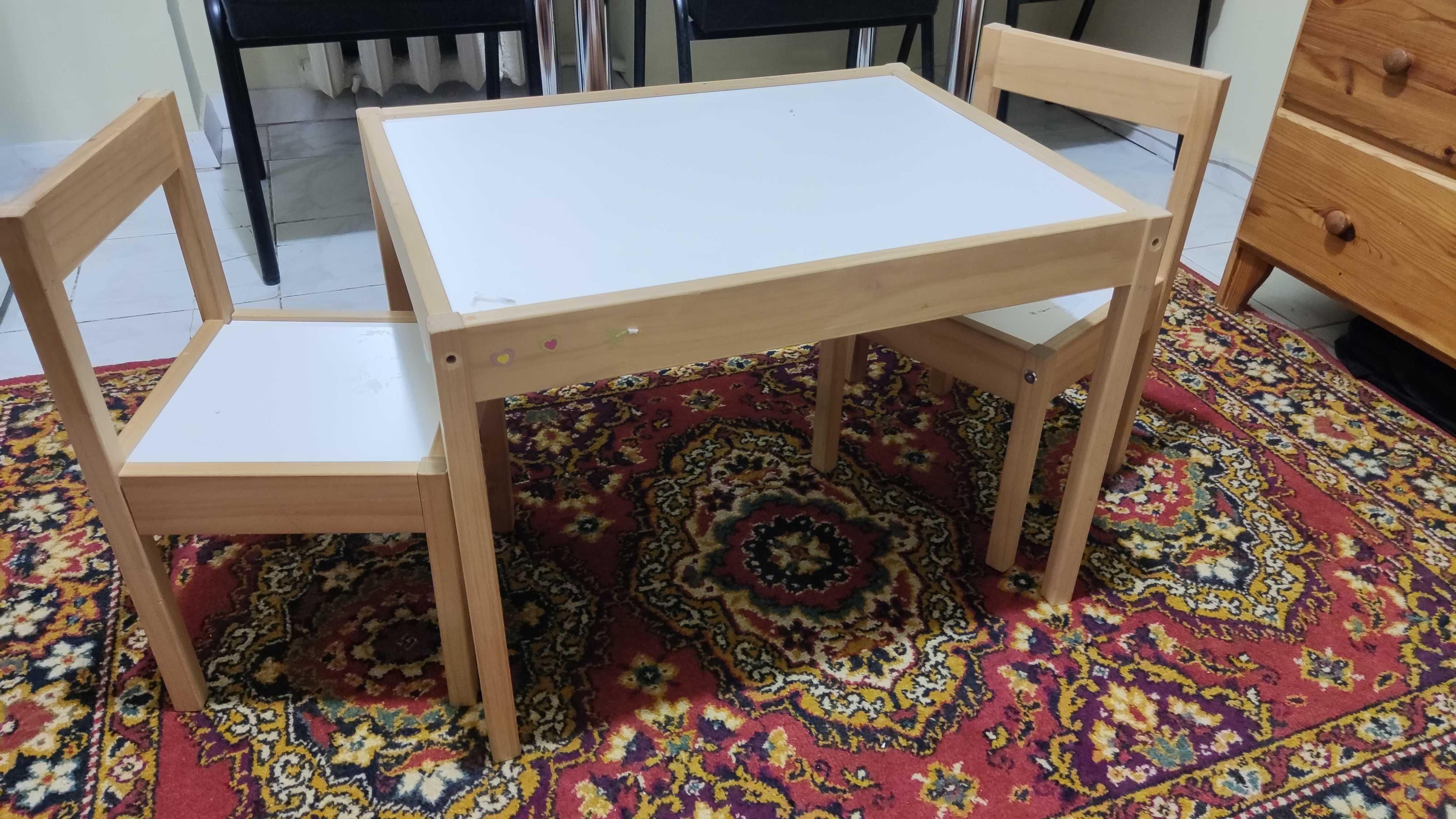 Дитячий стіл та 2 стільці ІКЕА LÄTT
