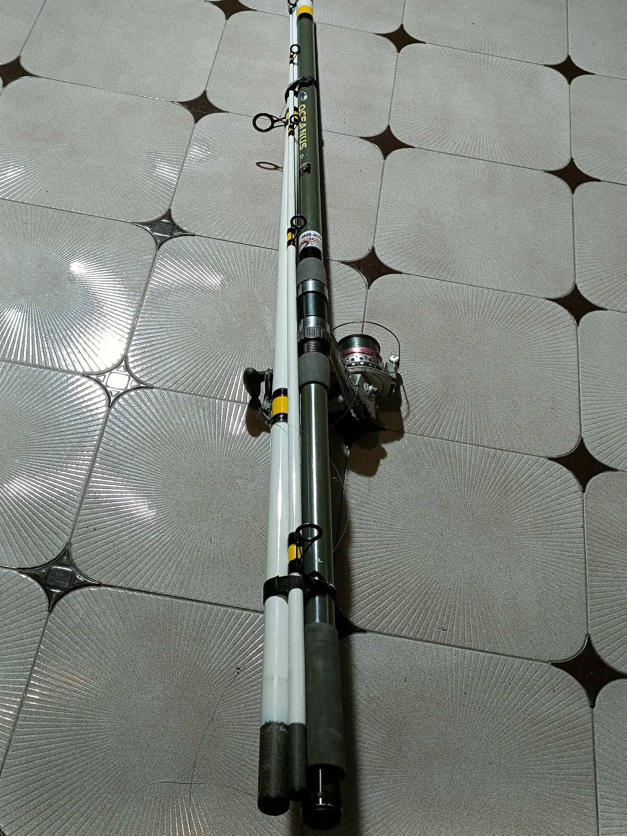 Canas de pesca, lote de 6 + molinetes