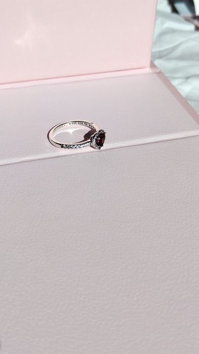 PANDORA 'Elevated Red Heart Ring'