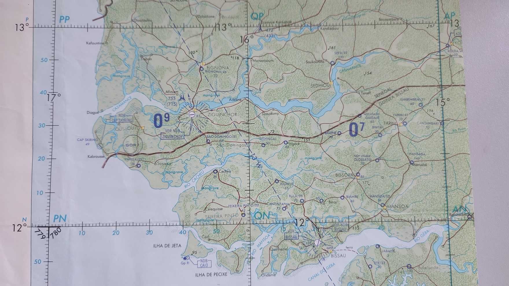 Stara mapa nawigacyjna lotnicza ONC K-1