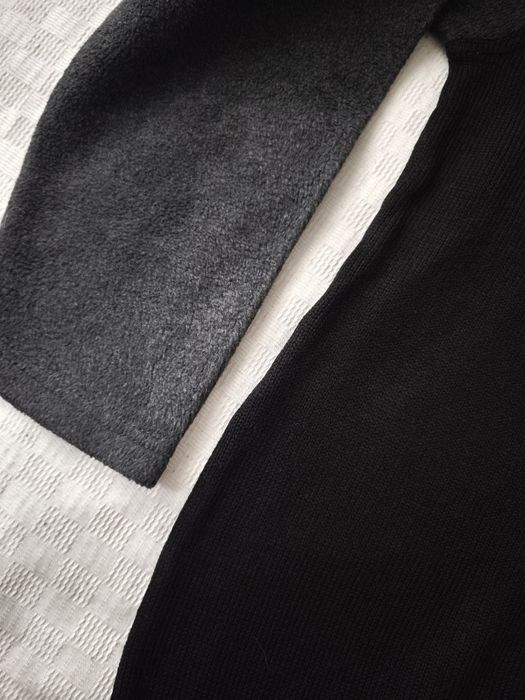 Ciepły sweter męski polar z wełną czarny XL