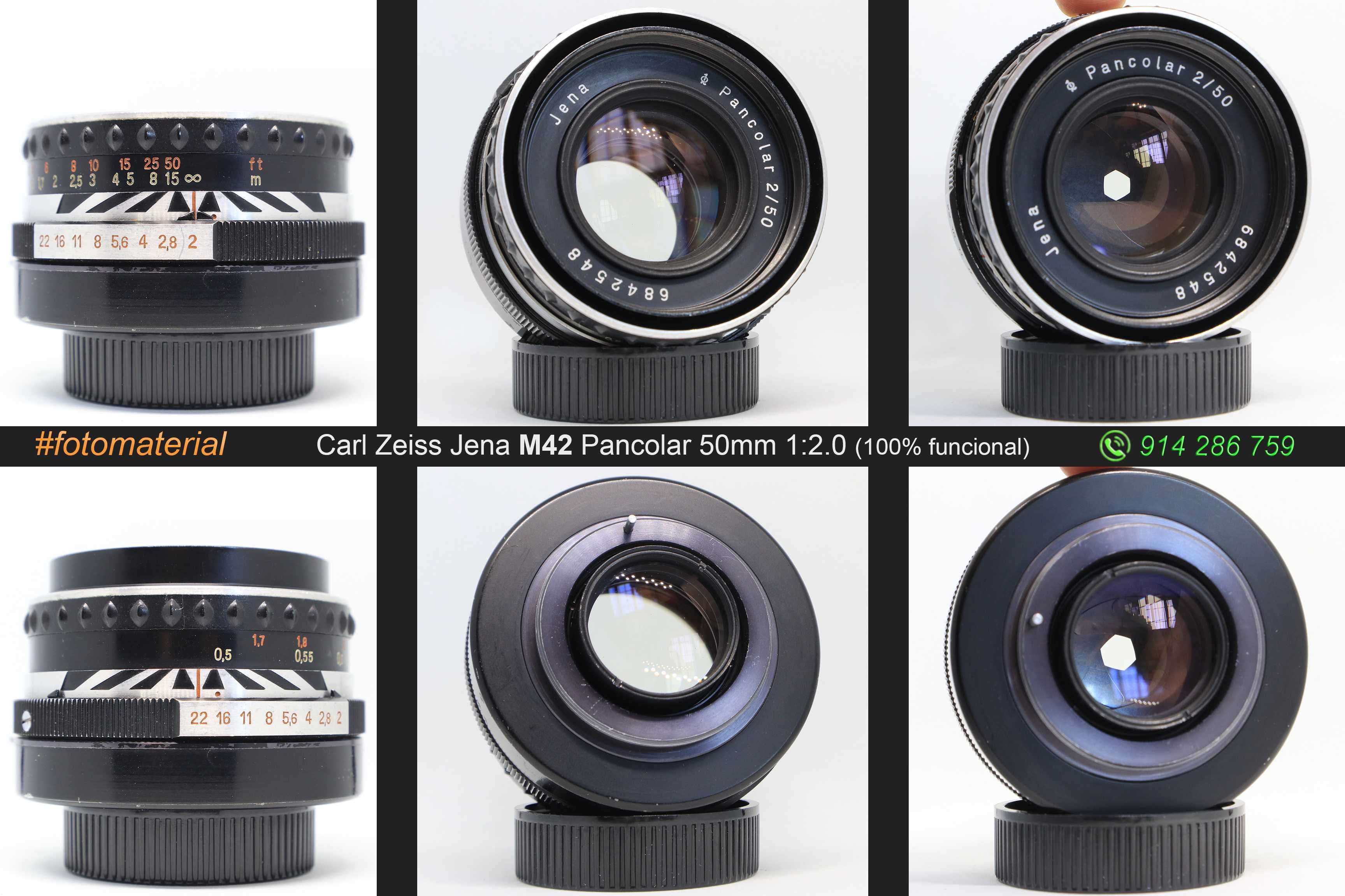 Carl Zeiss Planar, Biotar, Pancolar e Tessar (adaptadores disponíveis)