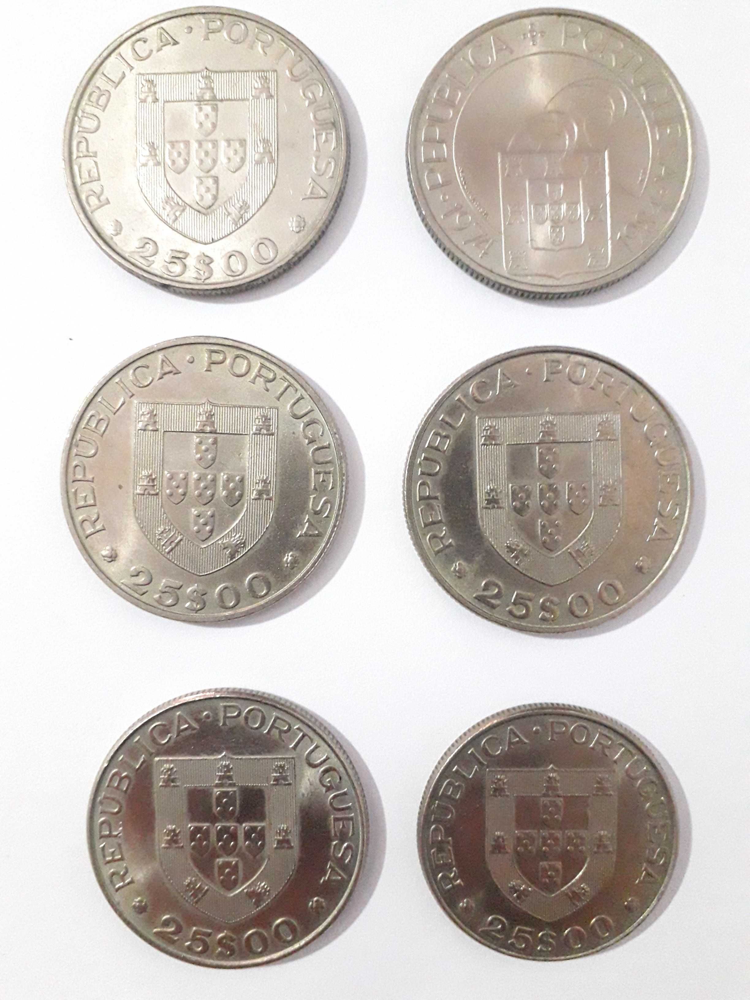 6 Moedas de 25 Escudos da República Portuguesa (Comemorativas)