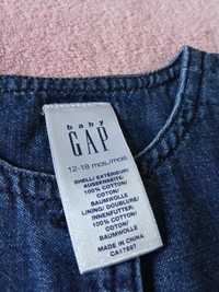 Sukienka szmizjerka kieszenie jeans Gap r. 86