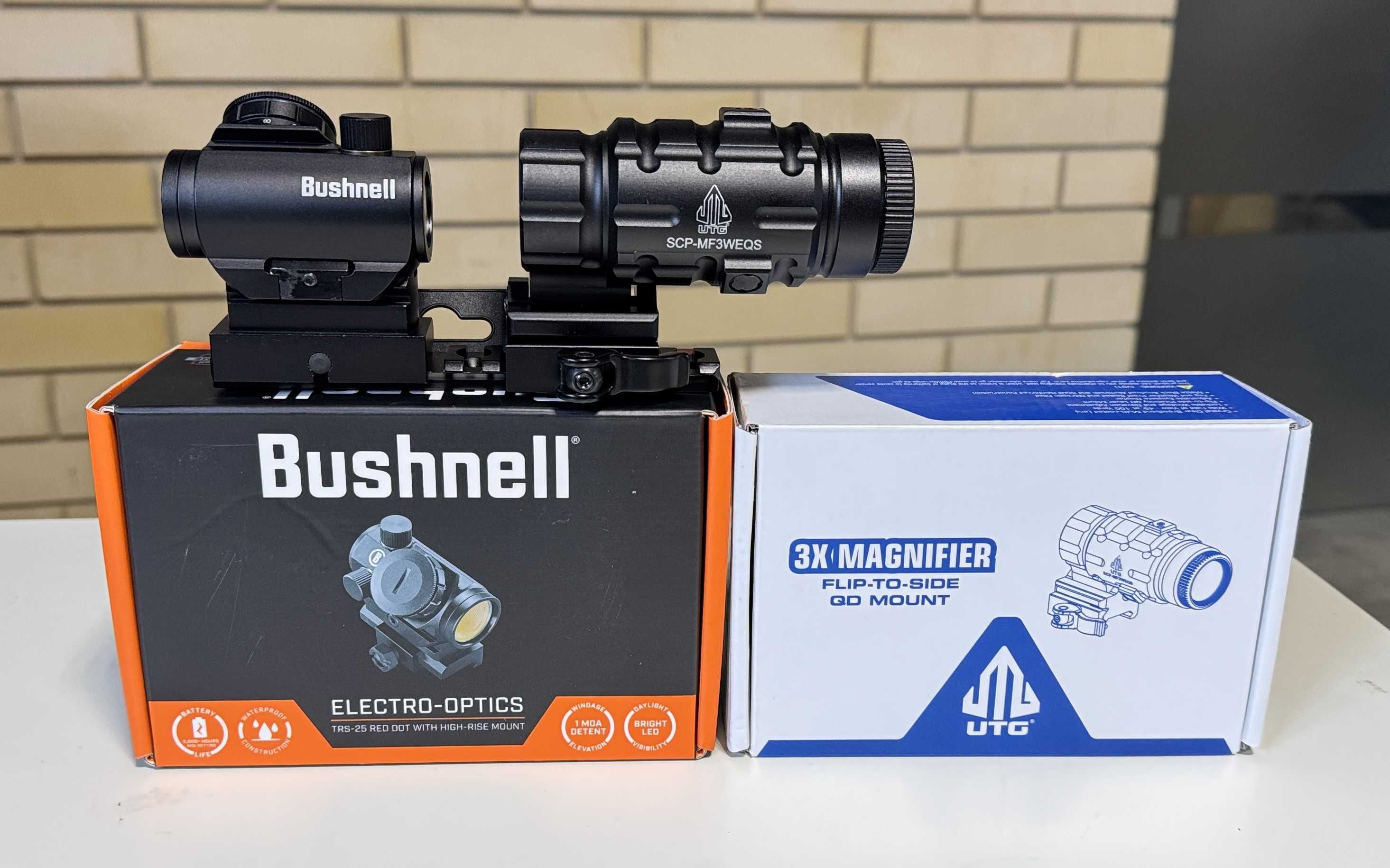Комплект Bushnell Коллиматор TRS-25 + Магнифер Leapers UTG 3X25