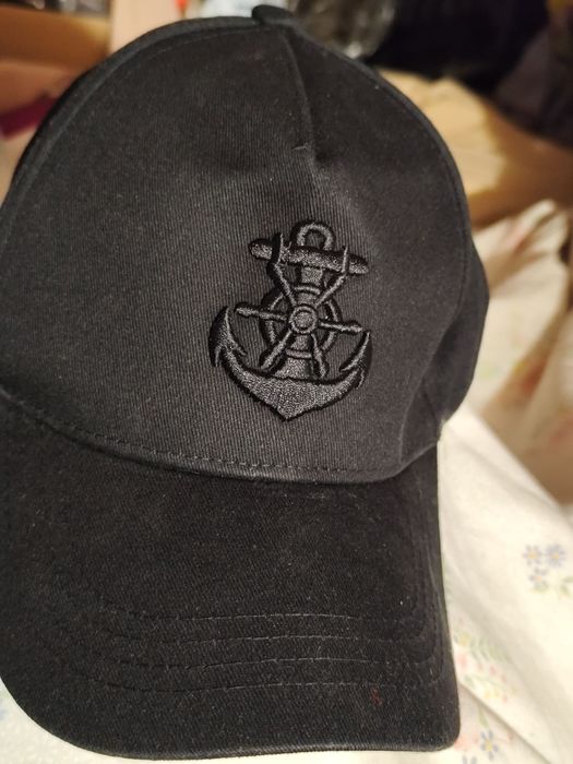 Она крутая темно черная Кепка якорь мужская бейсболка