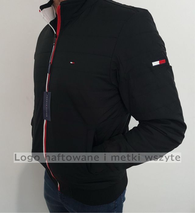 czarna meska kurtka tommy XL
