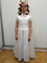 Przepiękna sukienka komunijna + wianek gratis - biała suknia