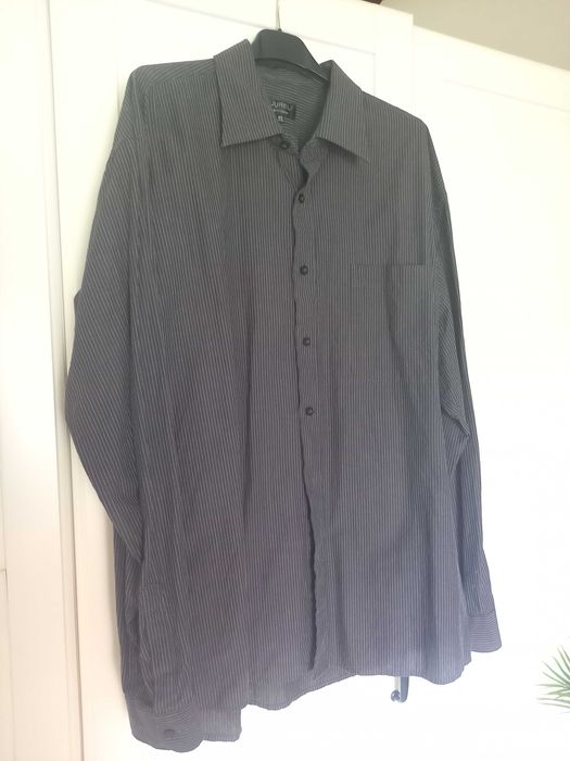 Czarna męska koszula w paski r. XXL 43