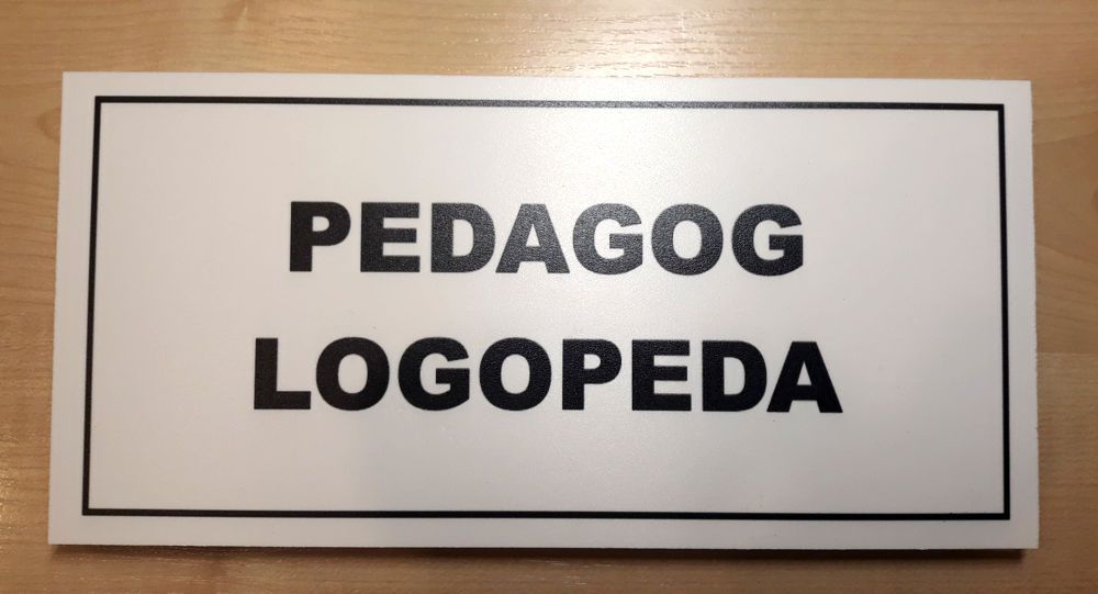 Pedagog Logopeda plakietka etykieta eblemat na drzwi