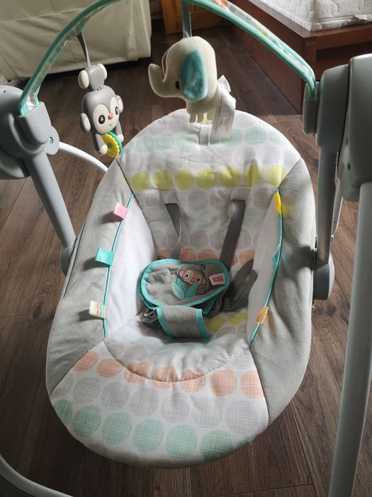 Leżaczek bujaczek BRIGHT STARTS , małpka, słonik